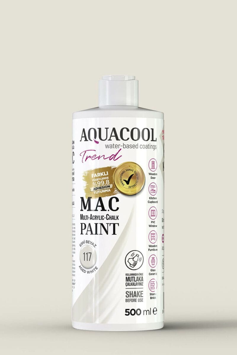 Aquacool Trend M.A.C Su Bazlı Boya 150 ML 145 117 eski beyaz 342 b3