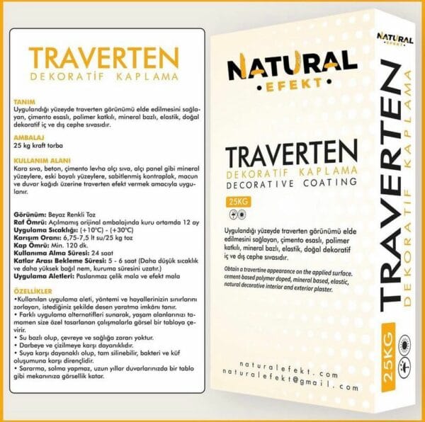 Natural Efekt Toz Traverten Dekoratif İç Cephe Sıvası - Görsel 3