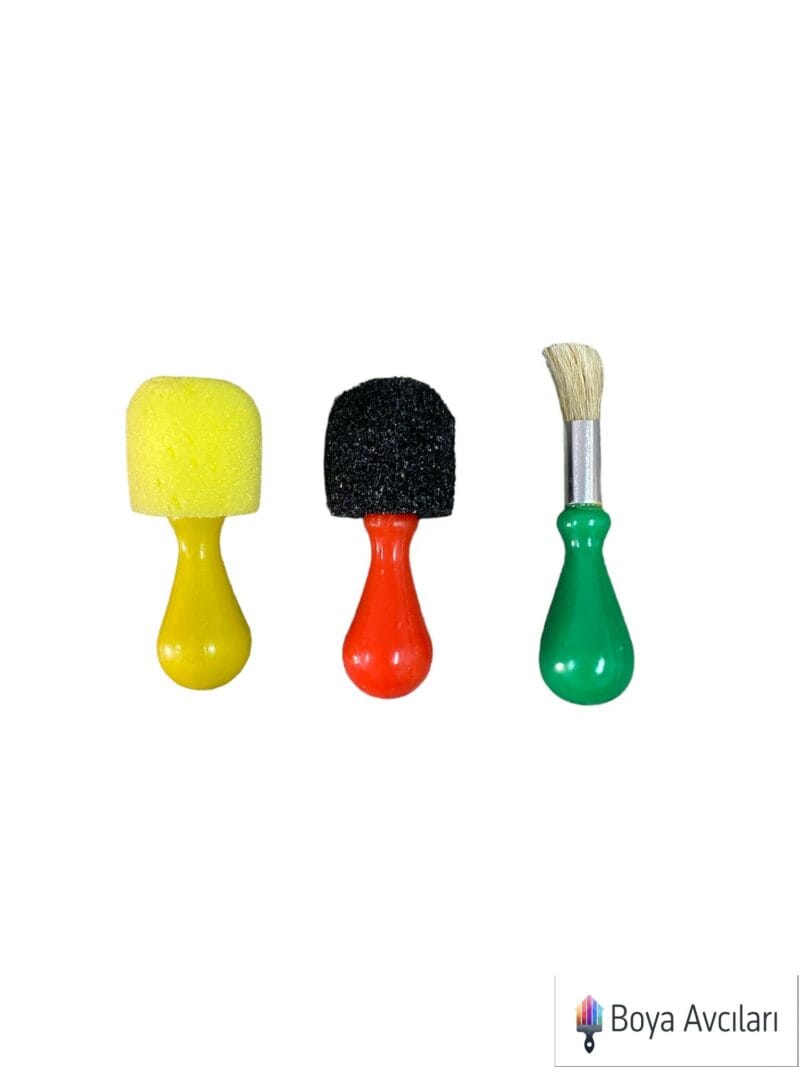 Art Tools 3Lü Stencil Sünger Fırça Seti